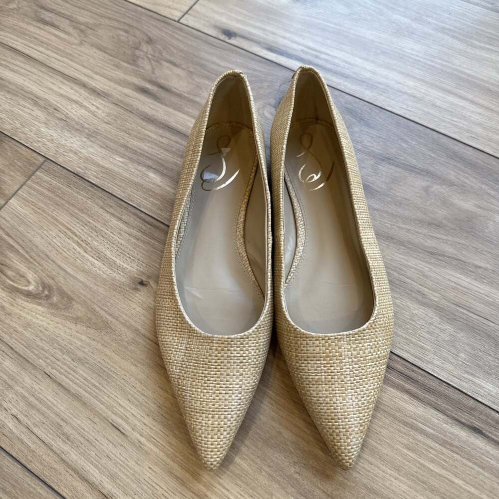 Sam Edelman 6.5M Wanda Beeched Weave Flat Pointed Toe Tan Preppy Boho